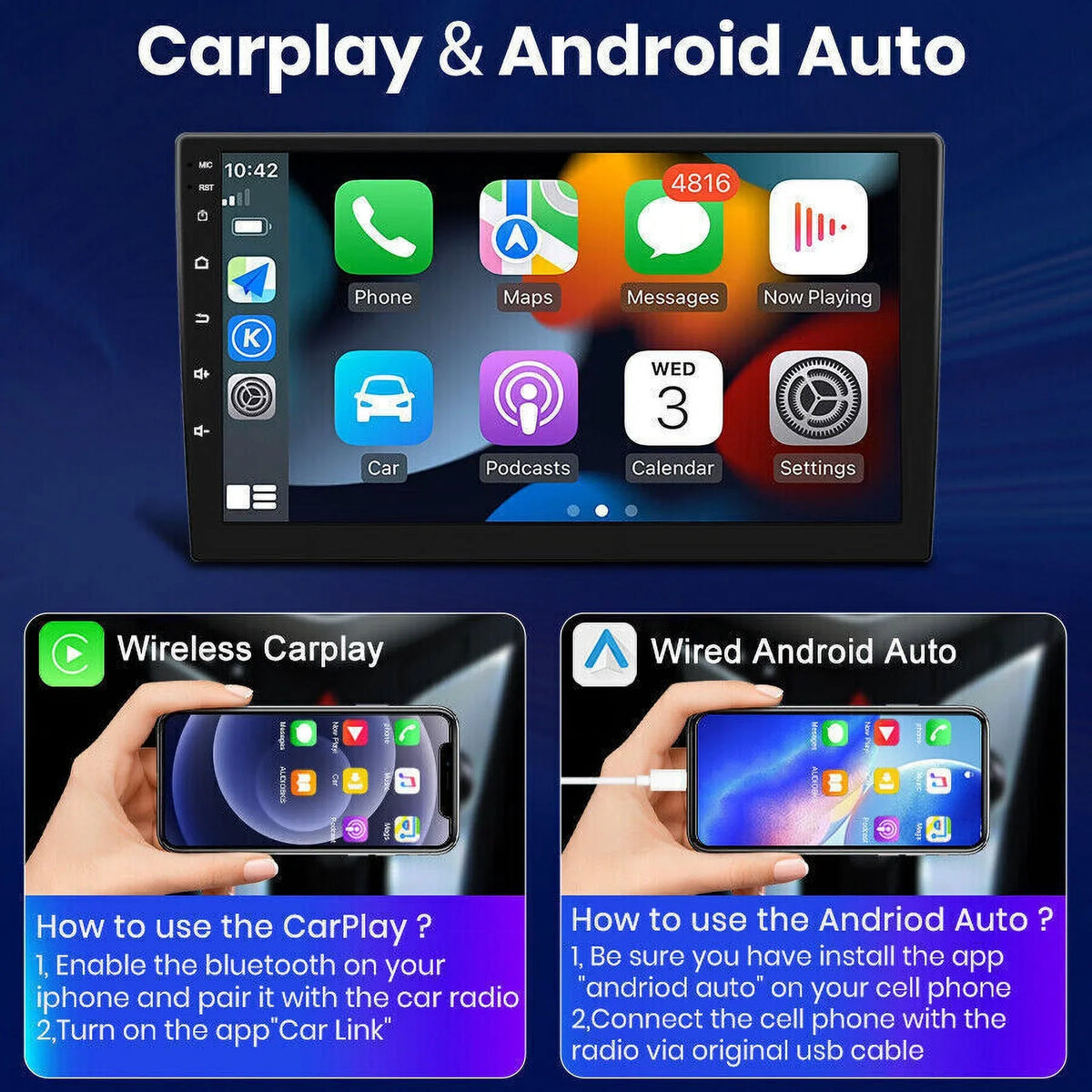 GPS For Ram 2013-2018 Dodge Radio Carplay Stereo IPS 1500 2500 Car 9inch Android 1280*720 2+32GB 3500 12.0