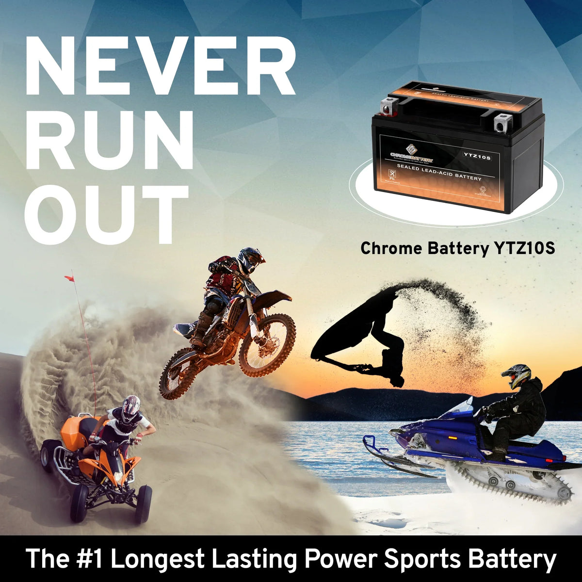 Battery Ytz10s-bs Gsx-r1000, Years Battery Cc Chrome (2005 12 (ytz10s Cca) Volts,8.6 Suzuki 2017) Ah, - 190 for A Motorcycle 1000