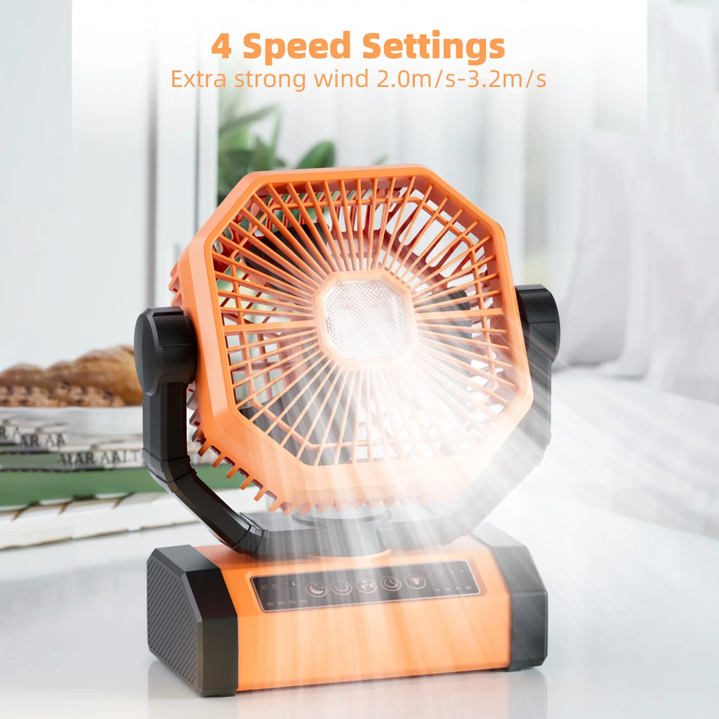 exterior LED Brushless Garage Timer, Portable Motor, MORIKO Patio Battery Fan Rechargeable Lantern, 20000mAh Remote, 270° Powered Ventilator Pivot 4 90° Jobsite Oscillating Fan Cordless w/ Speed Hook,