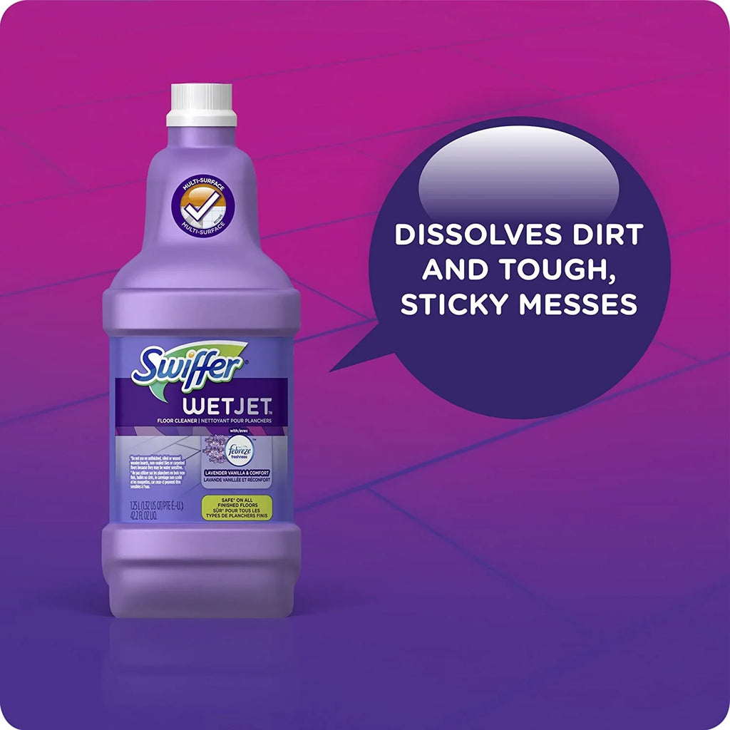 Fluid Cleaner Wet Refill, Lavender Vanilla Jet Floor 42.2 of & Comfort, 4) Solution Swiffer (Pack Ounce