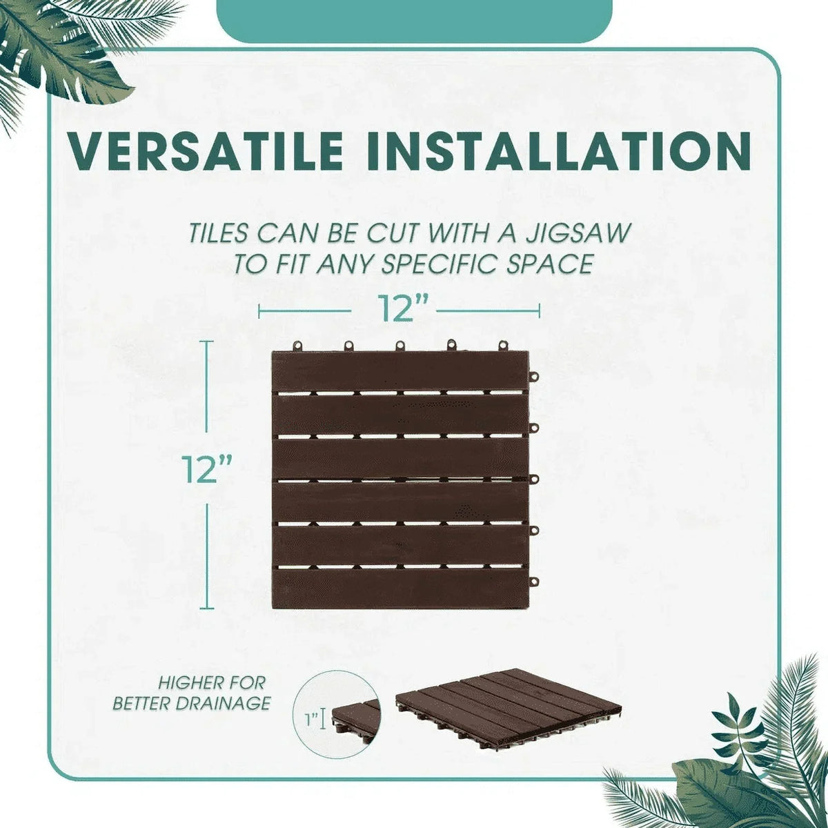 Slats, Brown Dark Decking Tiles 6 Idzo -