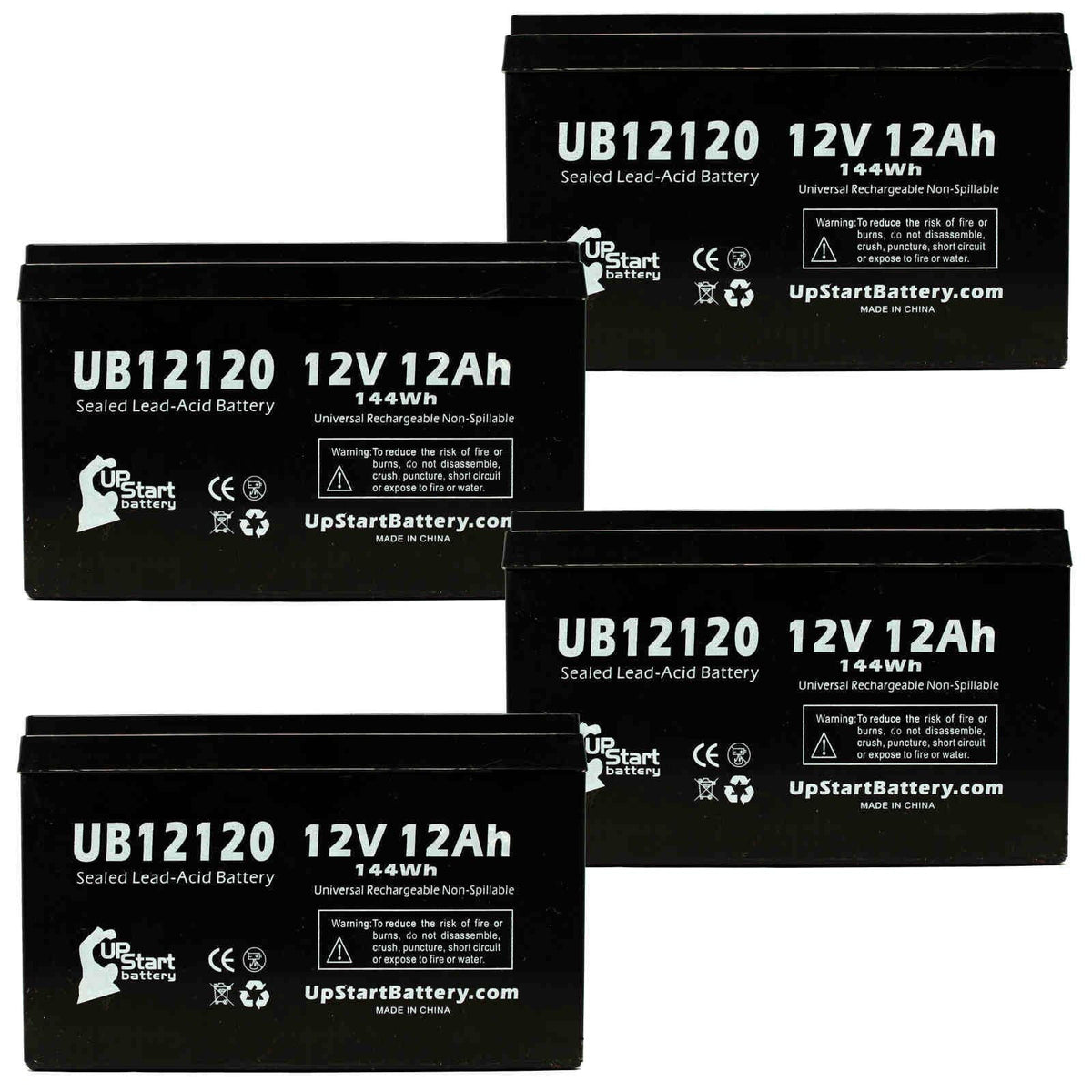 8 Pack UB12120 Acid - SeaScooter Universal F1 - SEA-DOO 4x Replacement GTI to Sealed F2 (12V, Battery 12Ah, - 12000mAh, Includes AGM, F1 Lead Terminal, Terminal SLA) Battery Adapters