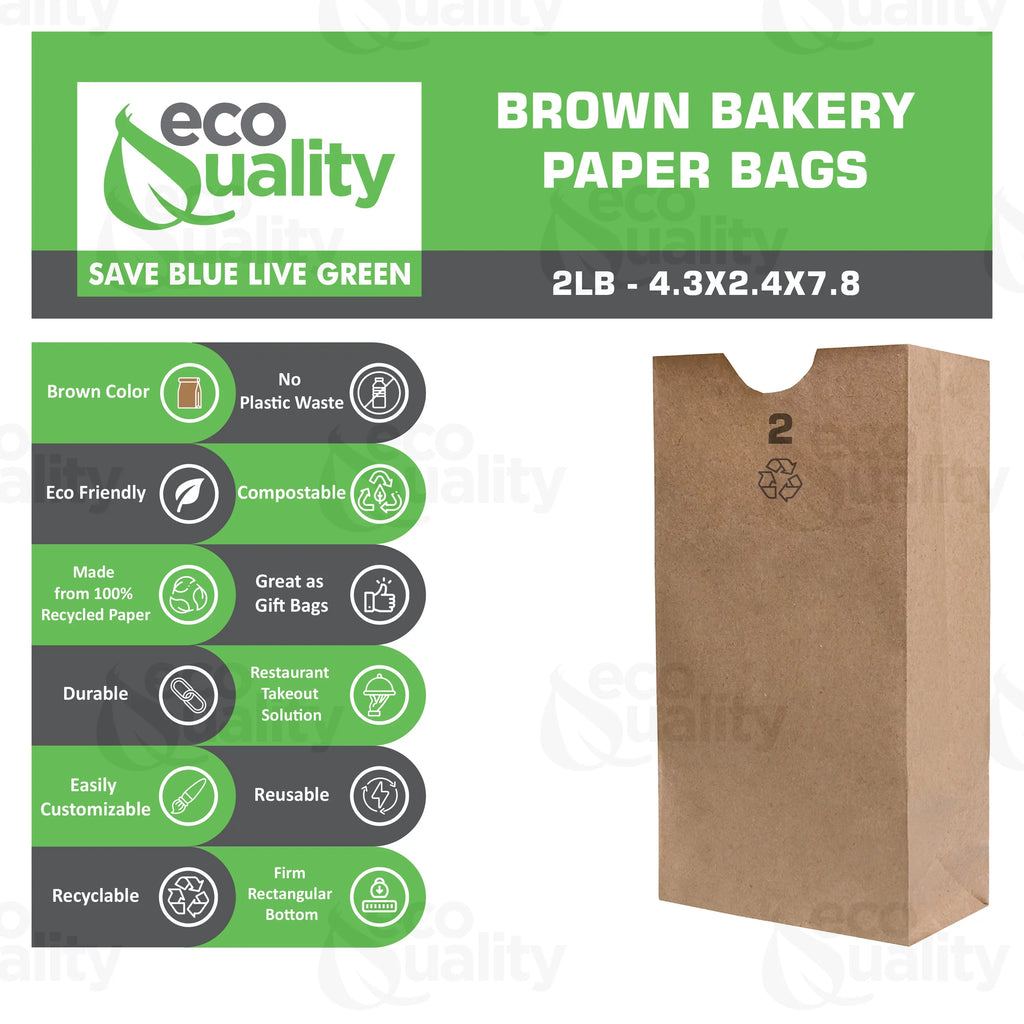 Mini Snacks, (2 x by - (2 [1500 lb) Bags Count] Kraft Bags, 5/16" Capacity) Grocery, Lunch Small Party Small EcoQuality x Bags, Brown (4 Bag Pound Paper 7 Merchandise, Gift Paper 7/16" 2 7/8")