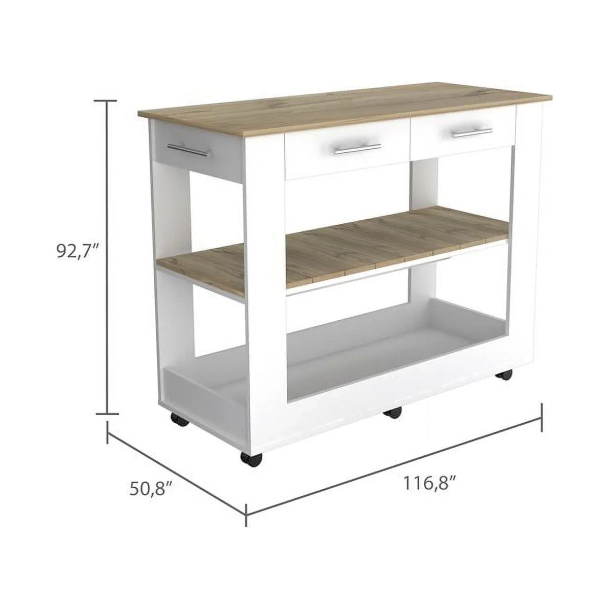 Wood Home and Island Set 2-Piece Sink Kitchen Utility with Square