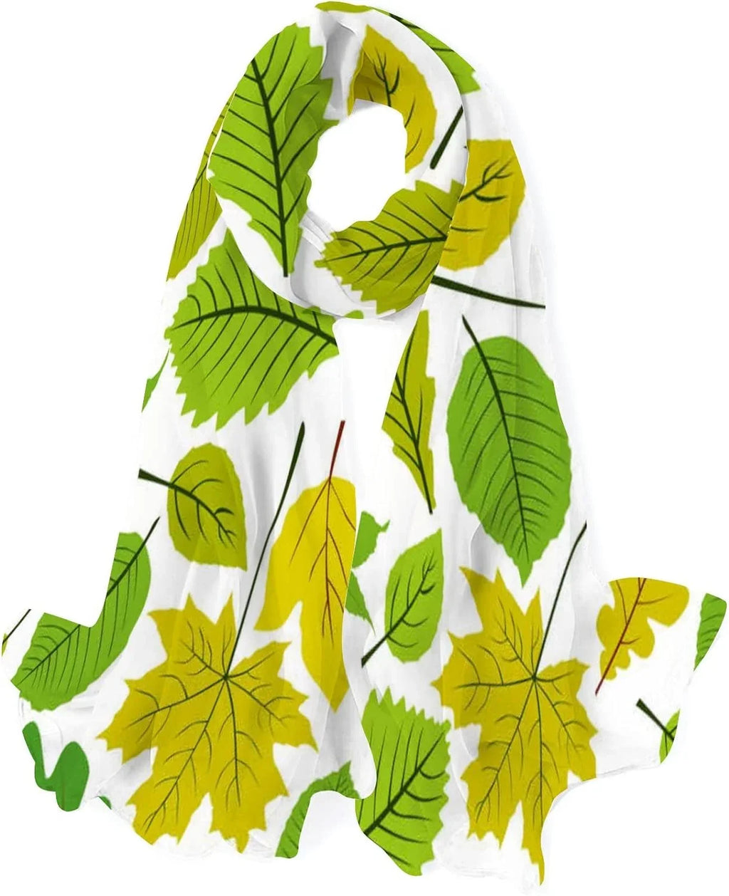 Leaves for Scarf Hyjoy Long Silk Scarves Wrap Women Natural Beautiful Girls Lightweight Neck Shawl