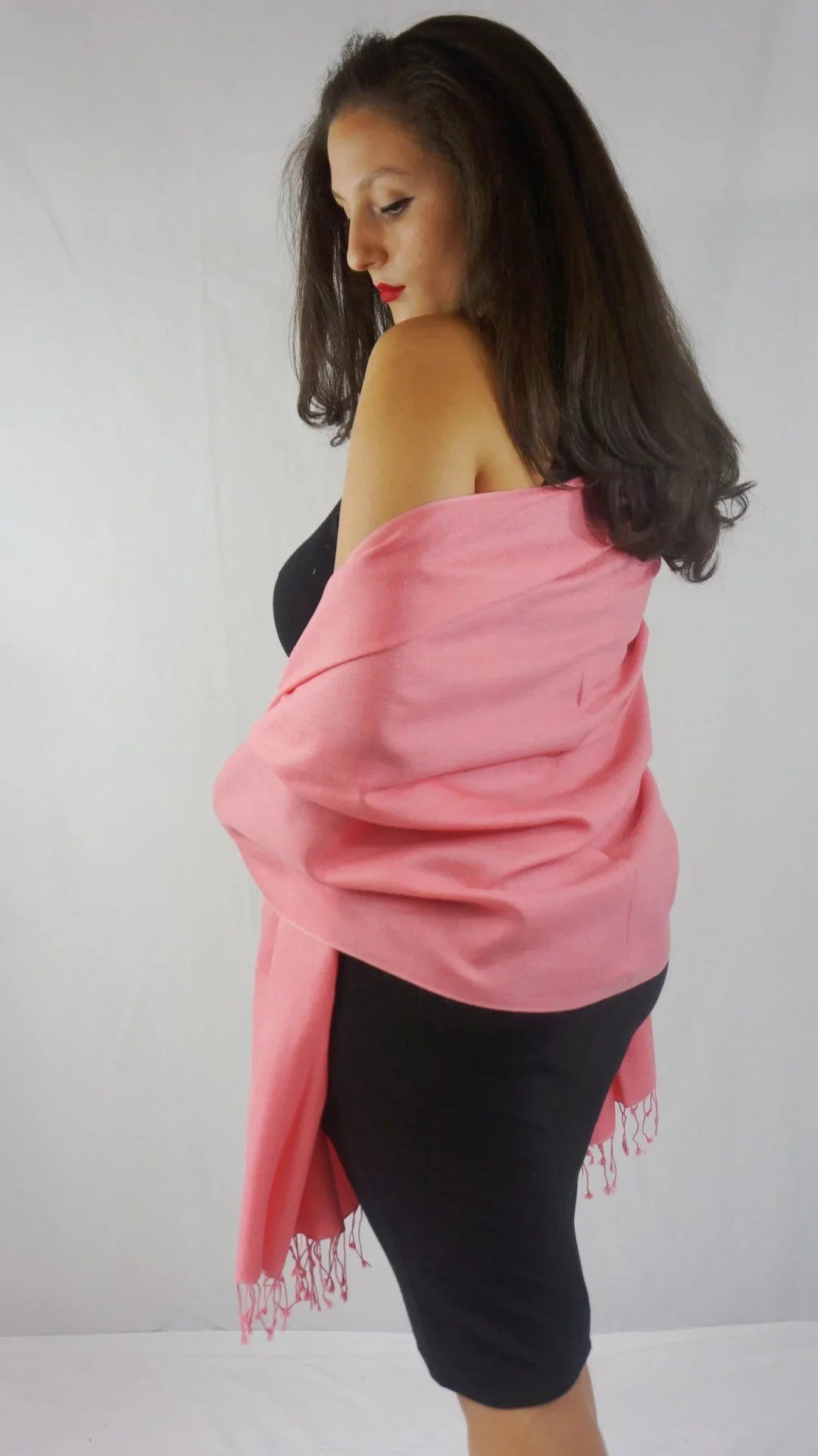 Scarf/Wool/Silk Scarf/Pashmina (Light Scarf/Scarves/Shawl/Shawls/Stole/Wrap/Pashmina Coral) Shawl/Cashmere/Cashmere