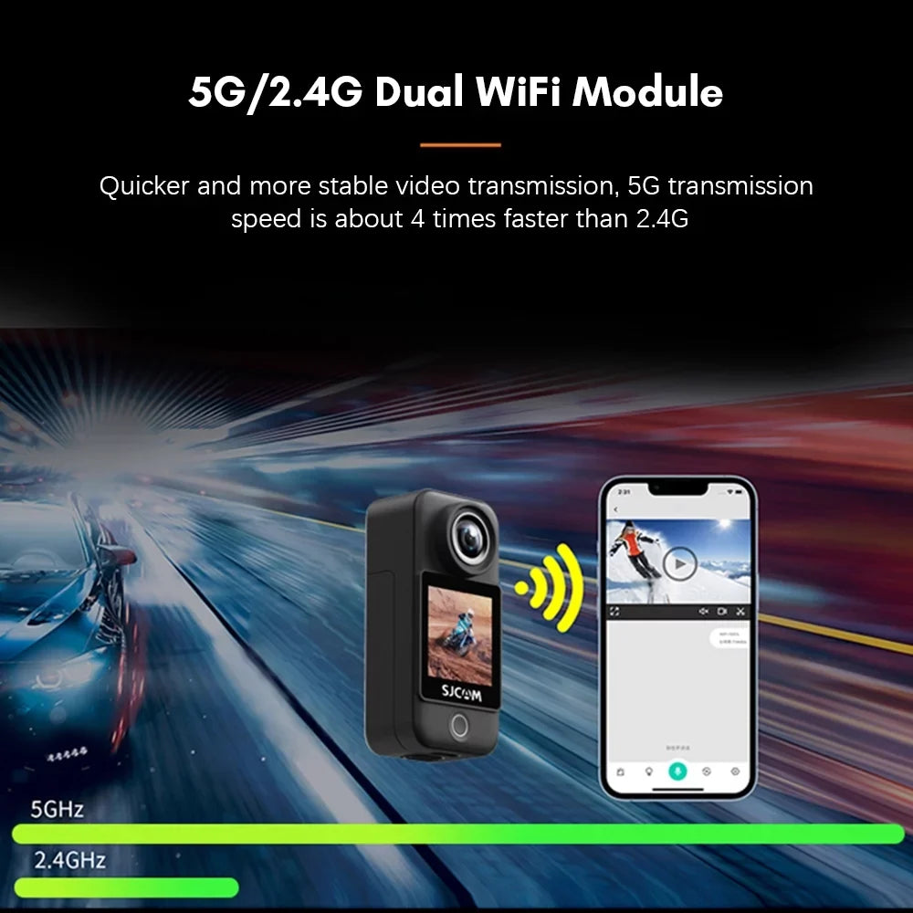 C300 Detachable Touch Battery Extra 30M 30FPS 154° WiFi Lens 5G2.4G 6- Gyro Screens 4K Wide Stabilization Angle an Module Dual Waterproof with Control