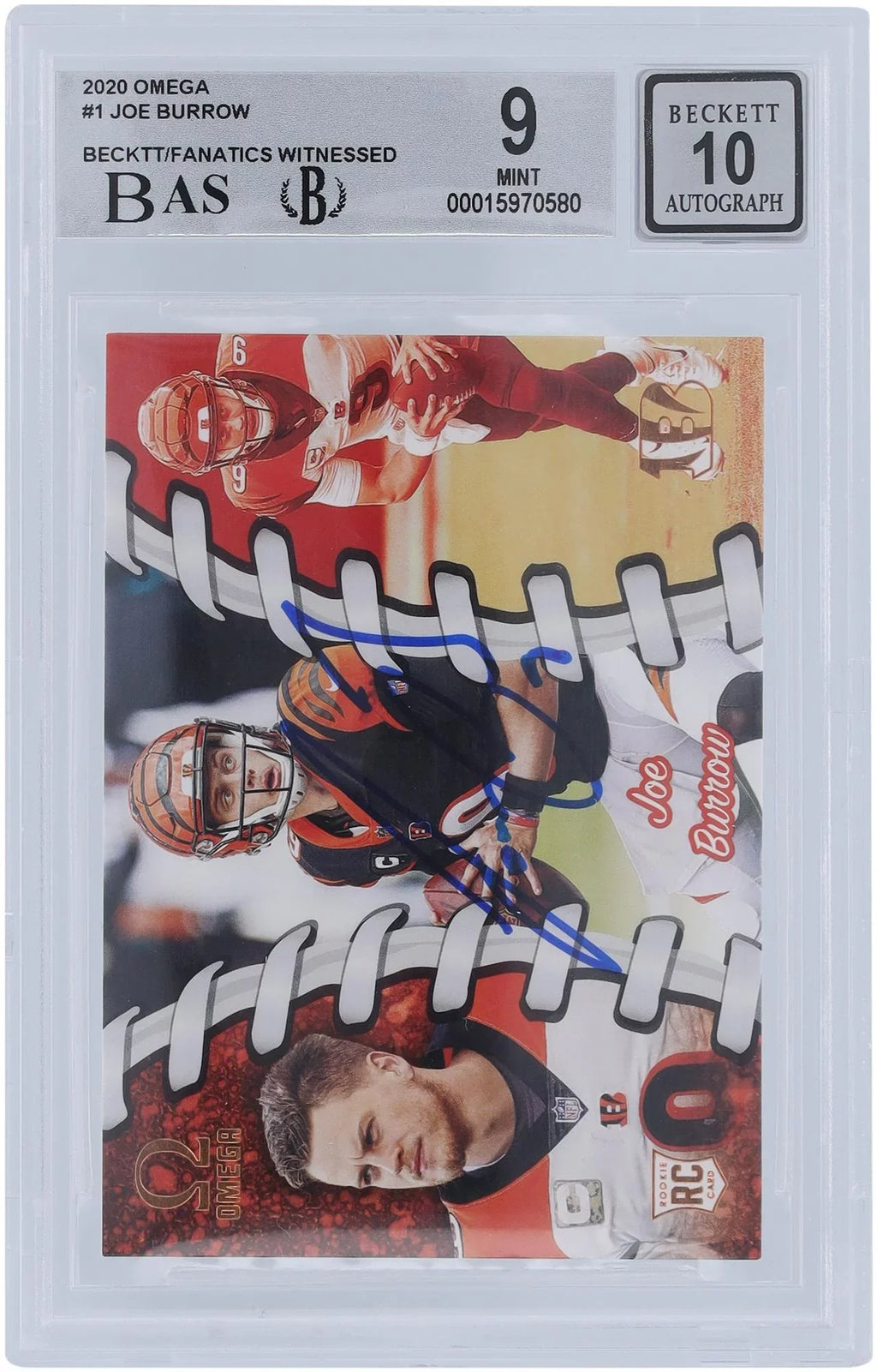 Bengals Certified Fanatics Cincinnati Panini Autographed Fanatics Subgrades #0-1 Beckett Omega Joe 2020 - Burrow 9.5,9,8.5,9.5 Witnessed - Authentic 9/10 Authenticated Card Rookie