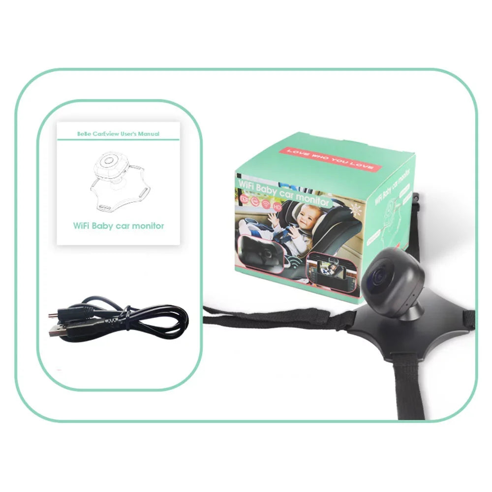 Rotation Camera 360° with Wireless Anself Car and Vision - Night Mirror USB Baby Powered