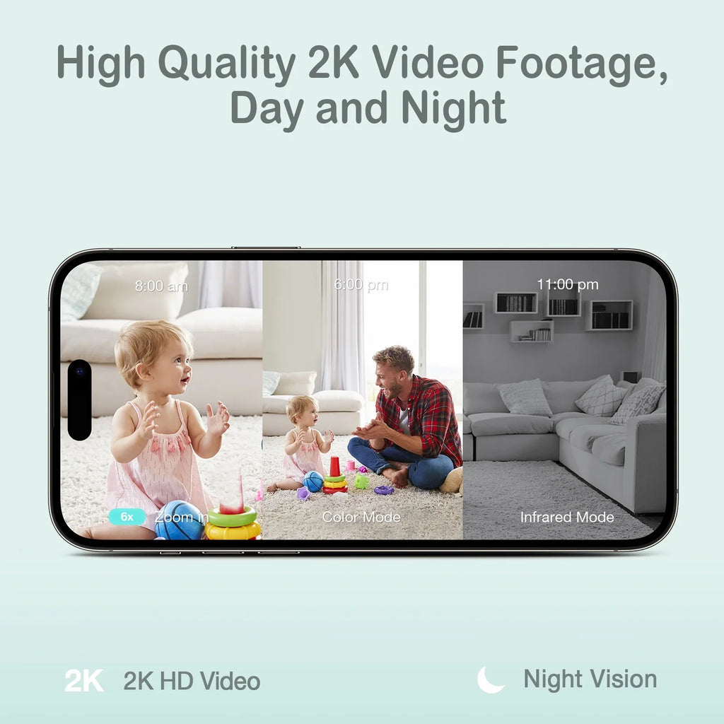 Pan-Tilt-Zoom, No Smart Zone Talk, 2-Way Background Sense-U with Detection, Monitor(FSA&HSA Eligible) Video Night Vision, Fee, Person/Baby Baby Activity Audio, Monthly Crying 2K Sound/Motion