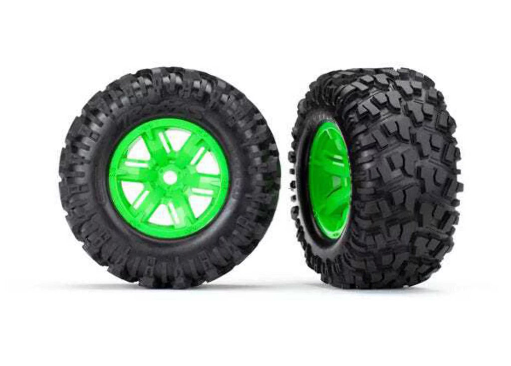 Glued (X-Maxx Tra Wheels, Tires, Green 7772G Traxxas Assembled, Maxx & Wheels, Inserts) Foam Tires At