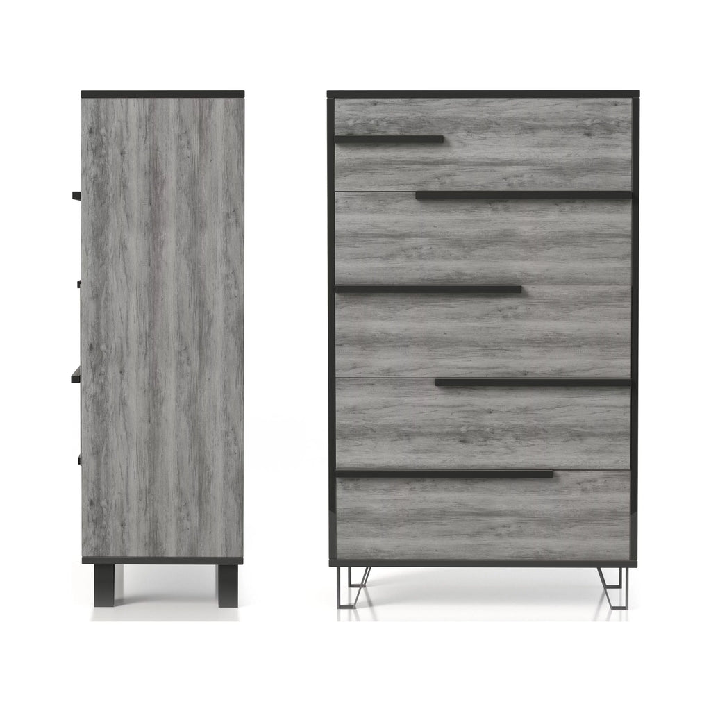 Vintage Denhour BASIC Chest Grey Oak DH by Modern 5-Drawer