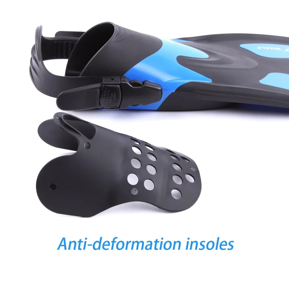 and Heel Perfect for liquid Swim Adjustable WHALE Fins Snorkeling