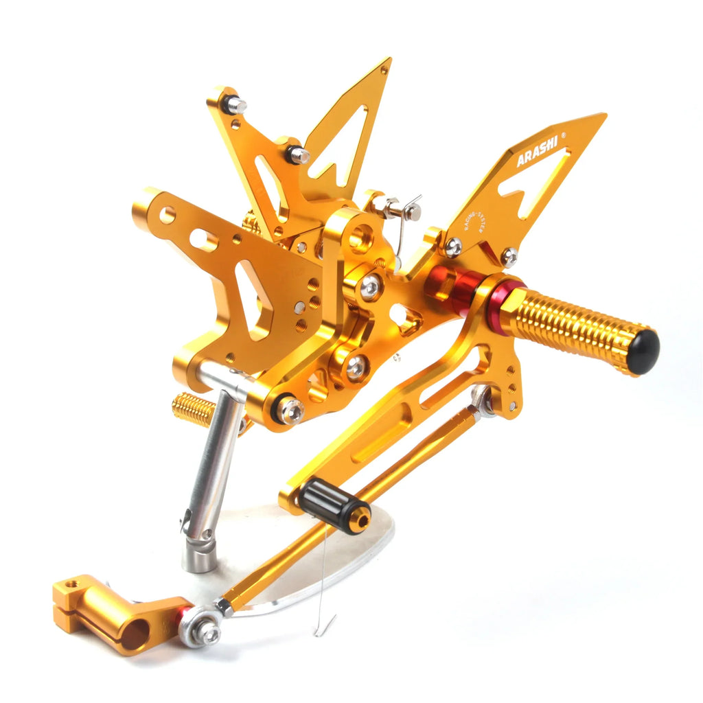 2021 2.2) Ninja Gold Accessories Edition EX400 Footrests Sets 2019 / Arashi Rearsets Motorcycle ABS/ Kawasaki Rear (Version 2023 for - KRT / 2020 Adjustable 2022 FootPegs 400 2018 Z400/