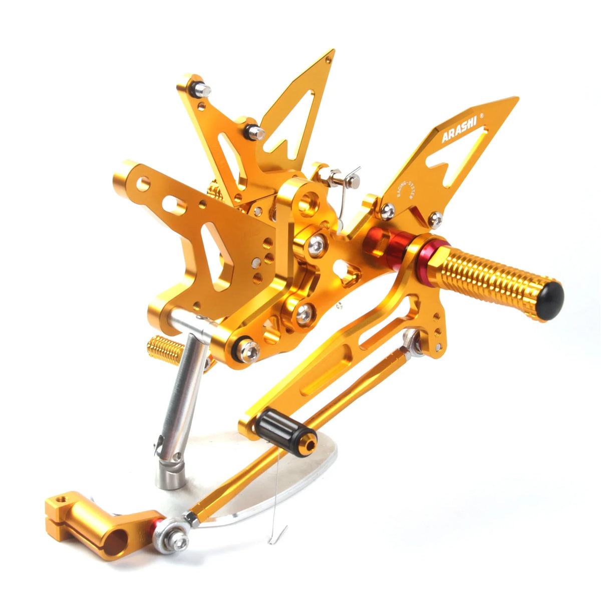 2021 2.2) Ninja Gold Accessories Edition EX400 Footrests Sets 2019 / Arashi Rearsets Motorcycle ABS/ Kawasaki Rear (Version 2023 for - KRT / 2020 Adjustable 2022 FootPegs 400 2018 Z400/