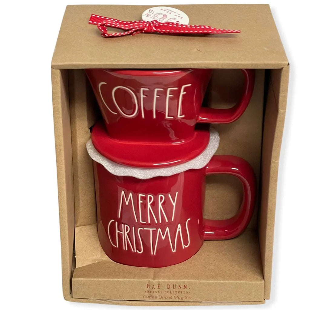 Dunn Rae Over Pour Coffee Drip Set Gift MERRY CHRISTMAS Mug