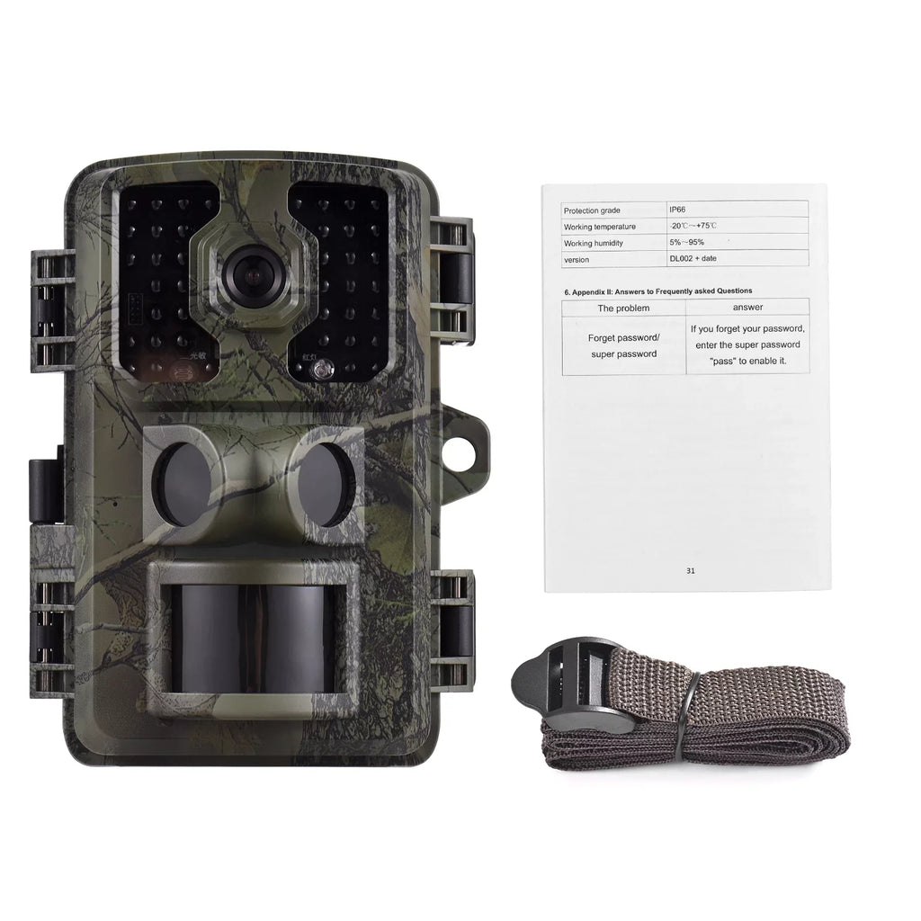 Supports Sensors 4K Wildlife Tracking Inch Time PIR IP66 Screen TFT Trail 16MP with Trigger 2.0 Infrared Color Carevas Activated 0.5s Motion Waterproof