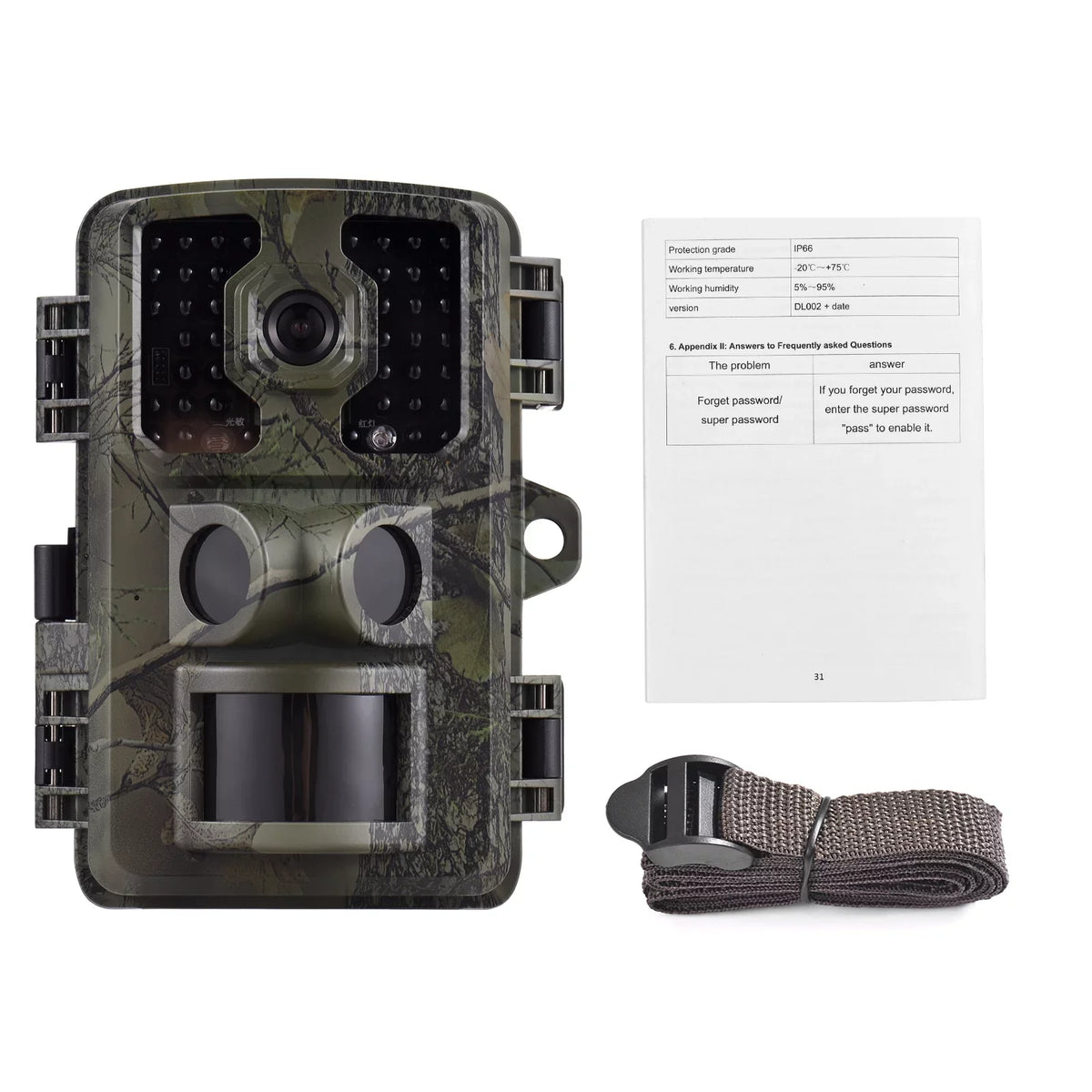 Supports Sensors 4K Wildlife Tracking Inch Time PIR IP66 Screen TFT Trail 16MP with Trigger 2.0 Infrared Color Carevas Activated 0.5s Motion Waterproof