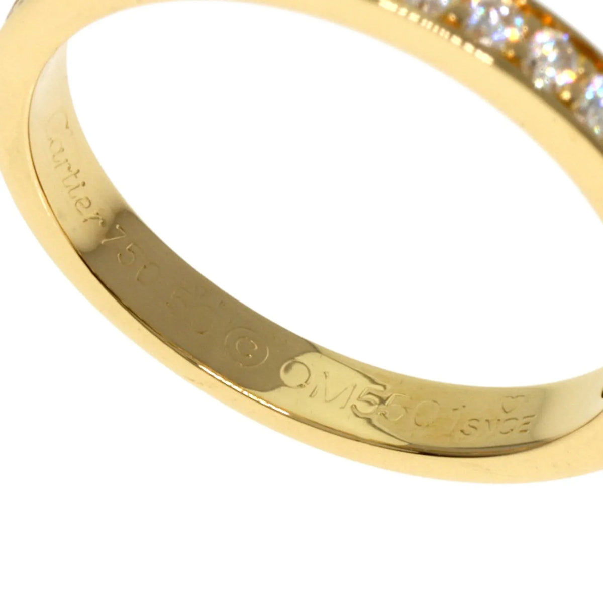 K18 Eternity Women's Cartier CARTIER Ring Pink (Good) #50 Pre-Owned Half Diamond Gold