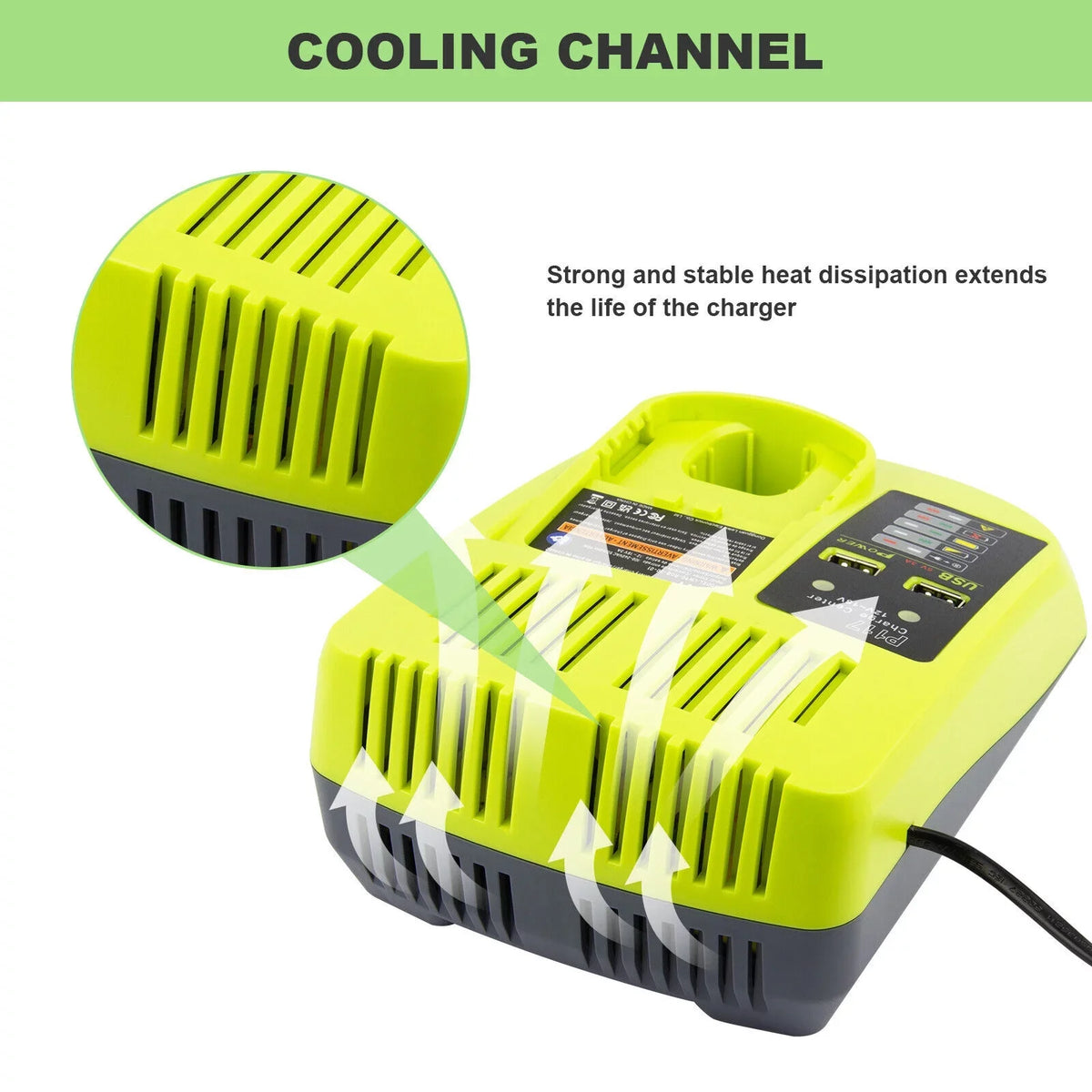 Charger 18Volt Capacity Battery High P106 Lithium-Ion RYOBI 18V For US P117 P108