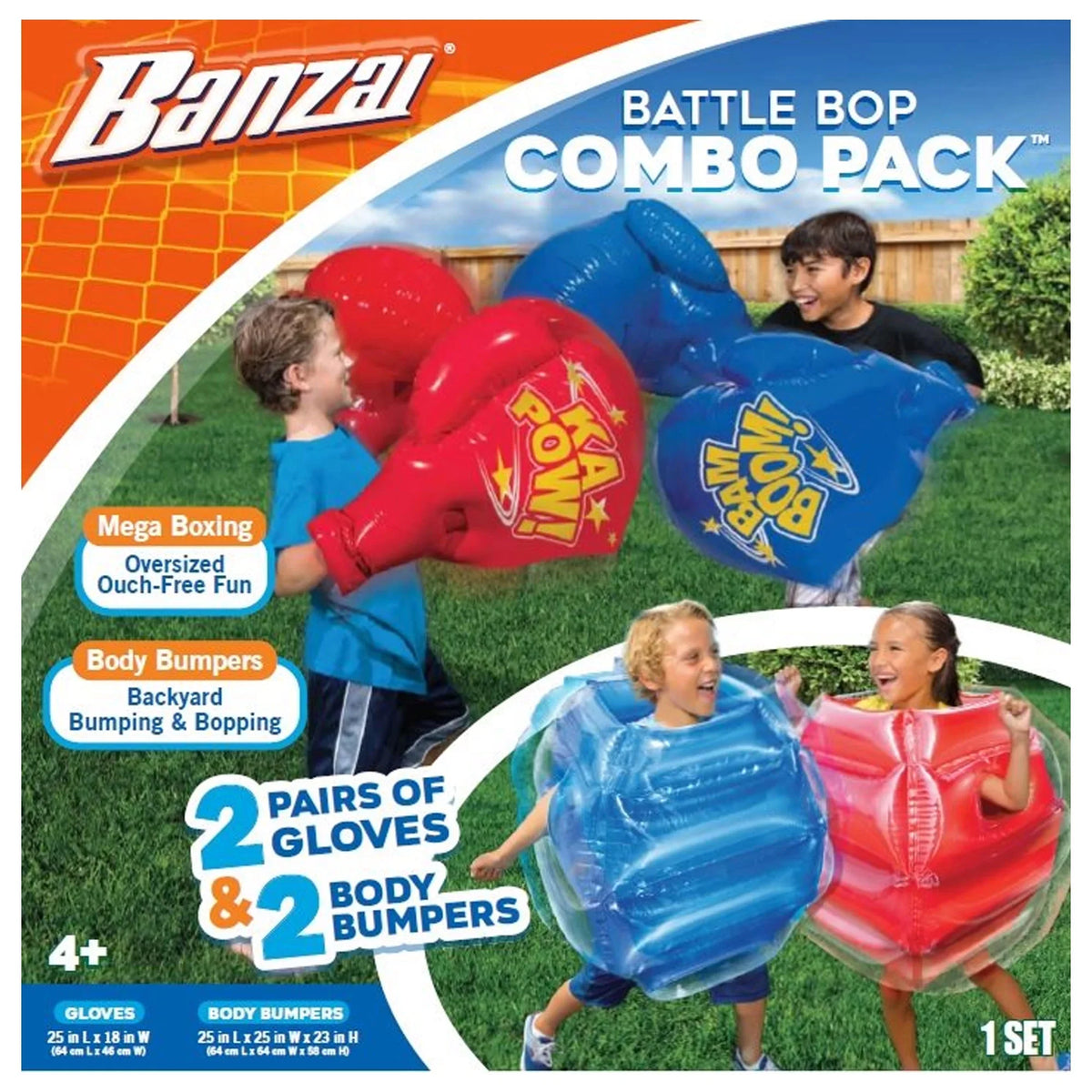 Pack Pool Splash & Bop Bumpers and Battle Banzai Gloves Inflatable Cyclone