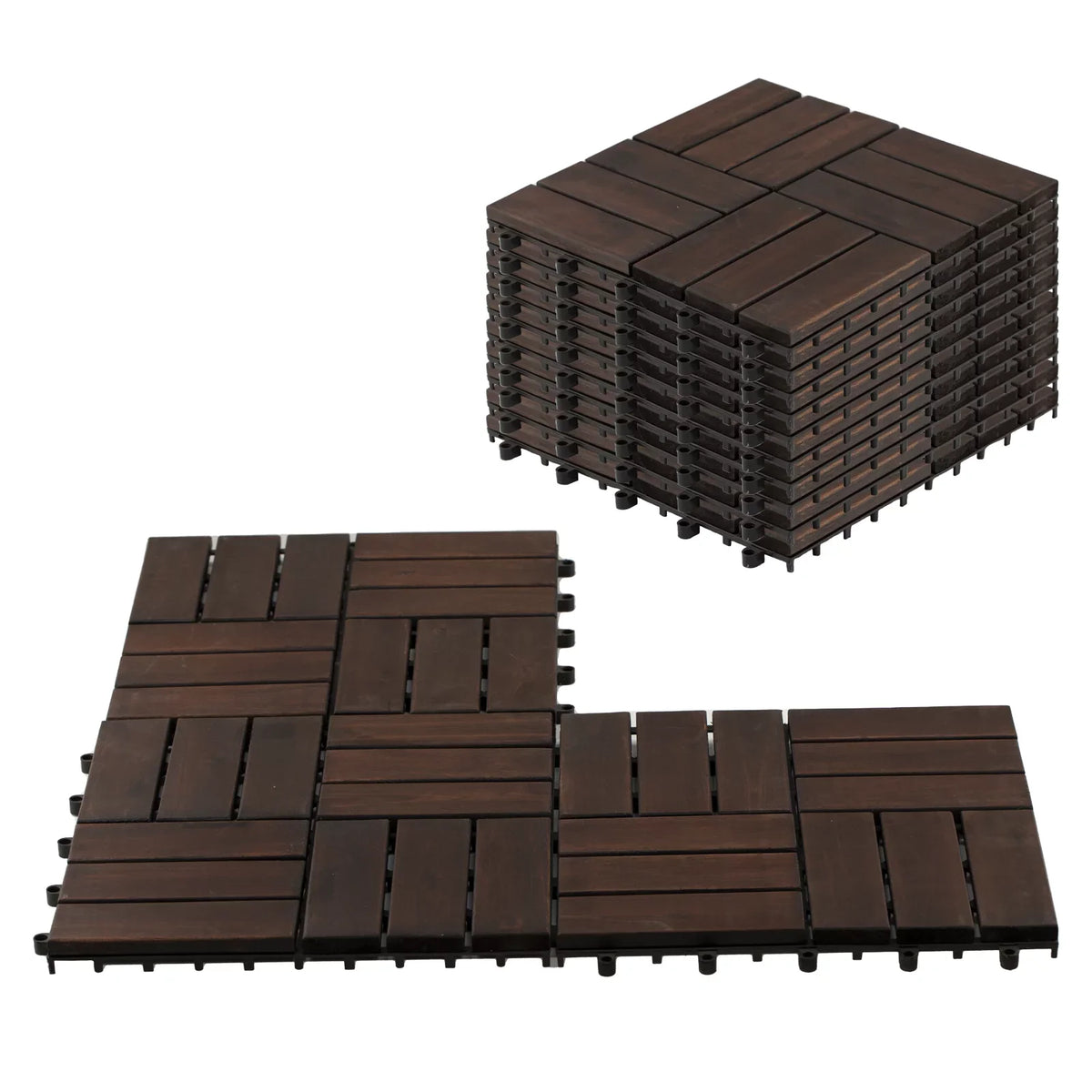 Slats, Brown Dark Decking Tiles 6 Idzo -