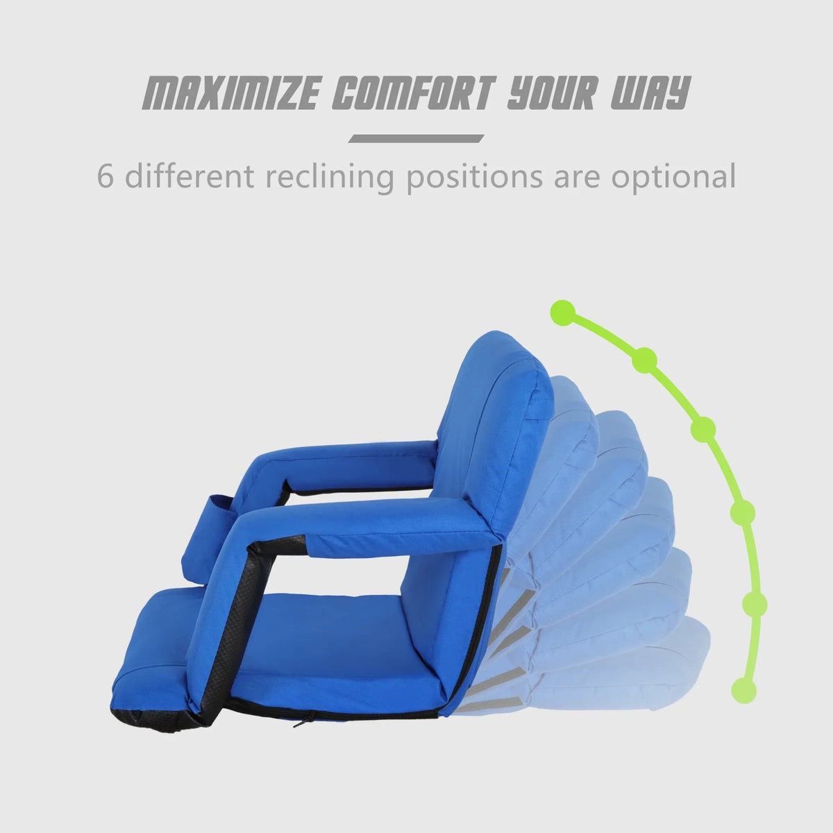 Padded Cushion Seat Bleacher, Chair HomGarden Folding Blue Portable Stadium