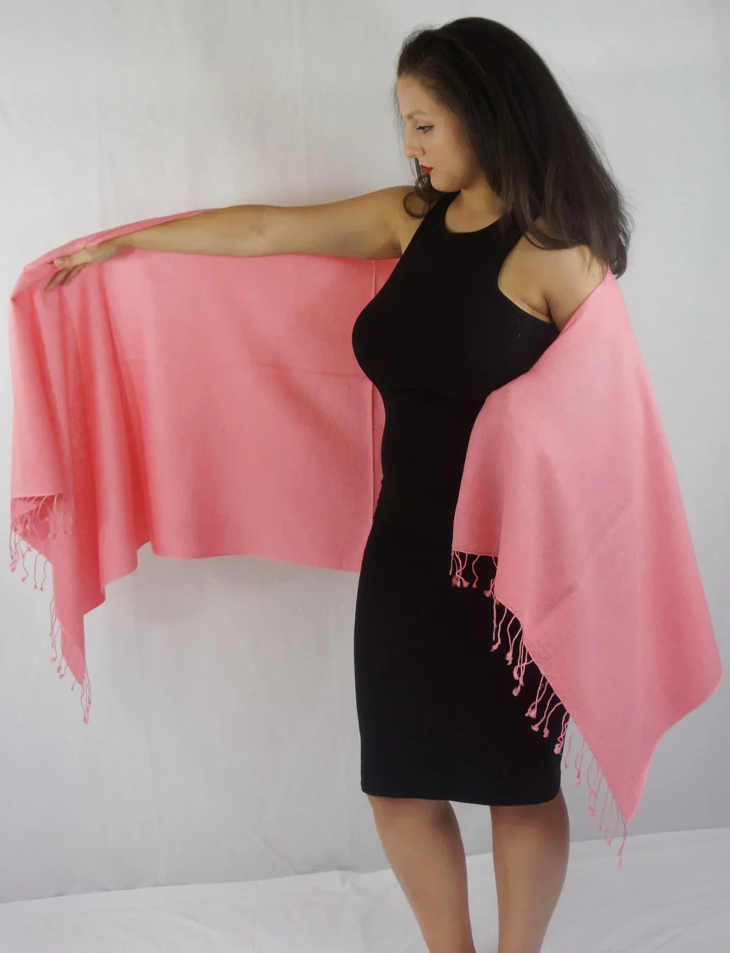 Scarf/Wool/Silk Scarf/Pashmina (Light Scarf/Scarves/Shawl/Shawls/Stole/Wrap/Pashmina Coral) Shawl/Cashmere/Cashmere