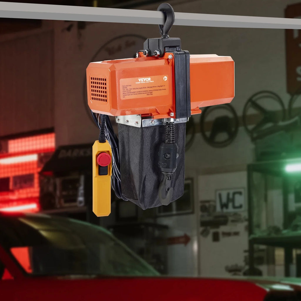 15 Hoist 1100 BENTISM Electric Hoist Lifting lbs Load Phase Single Crane Chain ft