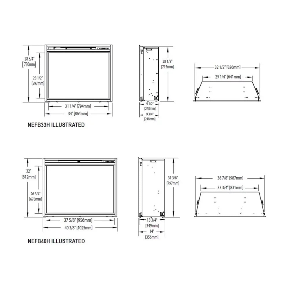 Electric in. Firebox 40 Built-in Napoleon Insert