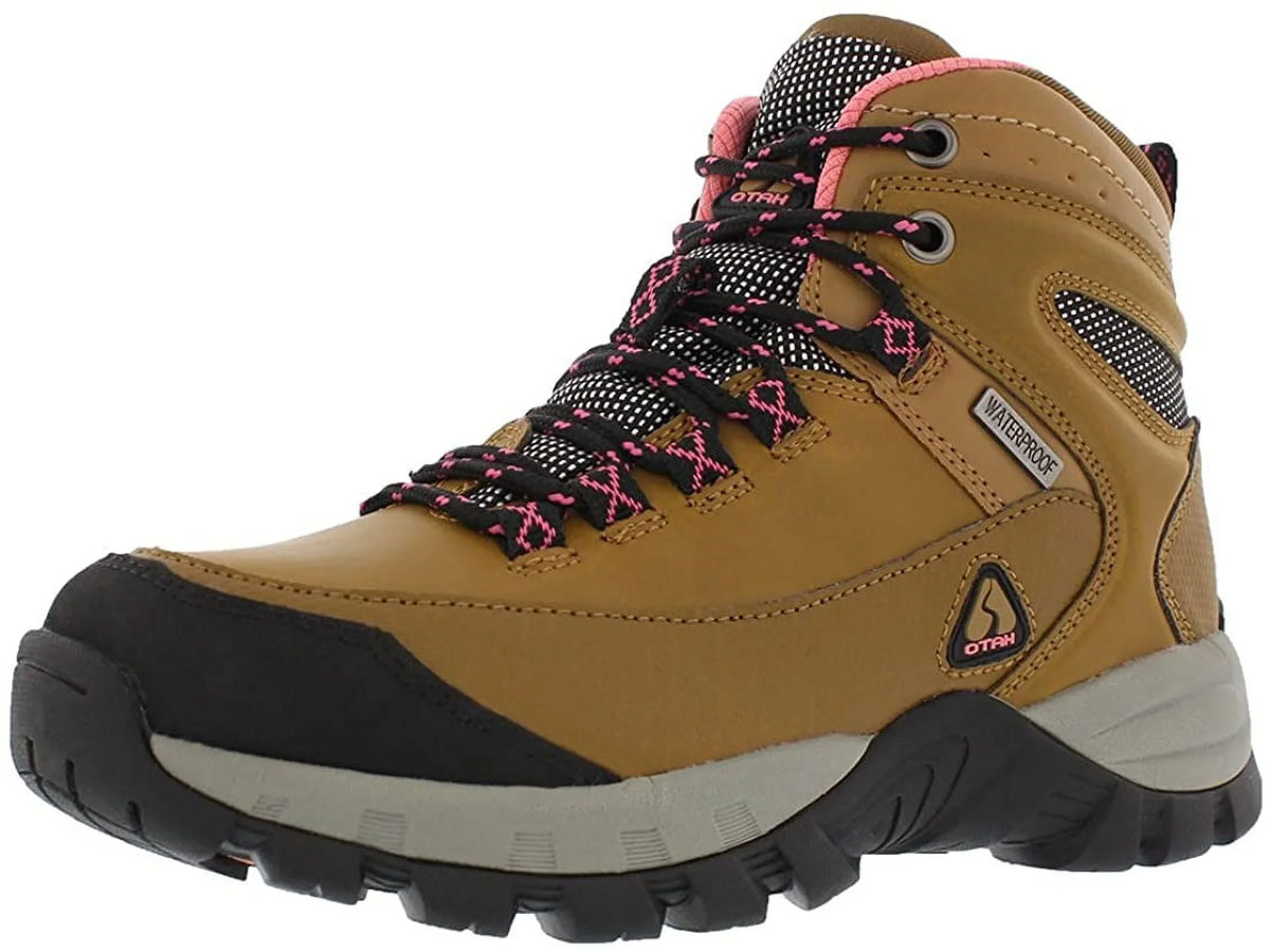Womens 8, Waterproof Boots Otah Mid-Cut Camel/Pink dimension Forestier Otah Camel/Pink Hiking Color:
