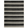 New Modern 5'2"x7'2" Patio York Rug, Miller Indoor/exterior Country Black/Grey, Striped Nicole Area Charlotte