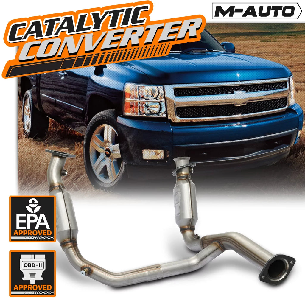 Chevy Y-Pipe Sierra For 2007-2009 Exhaust Tahoe M-AUTO Silverado/Suburban/Yukon XL Avalanche Catalytic Converter