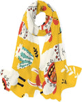 Women Cacti Llamas Shawl Hyjoy Neck And Scarves Long Flowers Wrap Scarf for Lovely Girls Silk Lightweight