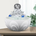 Lotus Fountain Waterfall White Fountain, Crystal Teahouse Fountain Office Tabletop Decor liquid Ornament Desktop liquid Desktop Flowing
