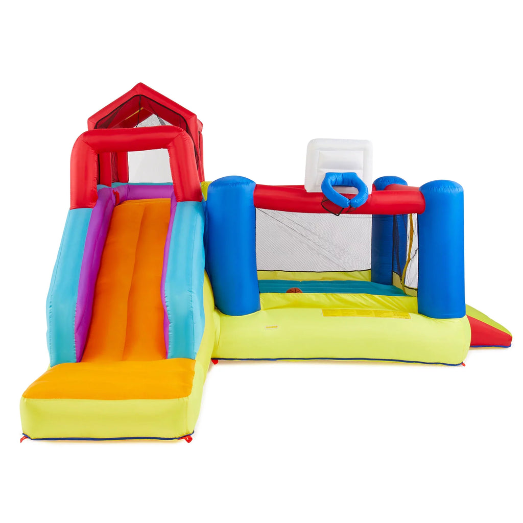 exterior House 2 & Activities Slide, Climbing Sports Bounce with Banzai Wall