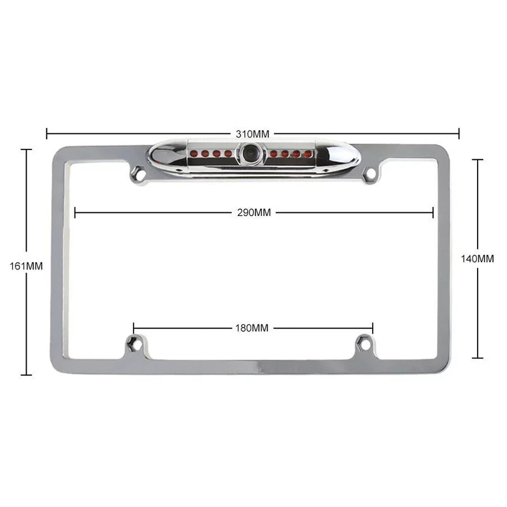 Angle Chrome HD Viewing Camera License Wide Universal Slim with Plate