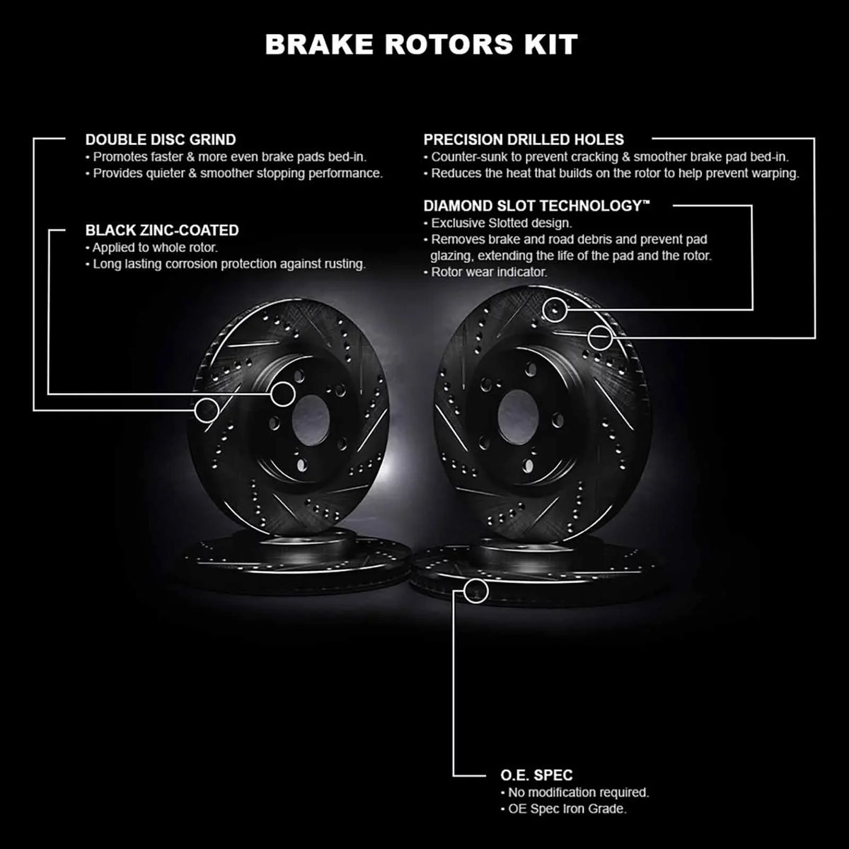 JAGUAR JAGUAR S, F-TYPE Whpn2 select: Fits Rotor 2018-2020 Concepts 20005 Brake R1 F-TYPE D/S R1 Concepts Black 2014-2017