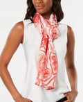 Scarf dimension Red Echo Flower-Print Sketched Oblong MSRP One Silk $59