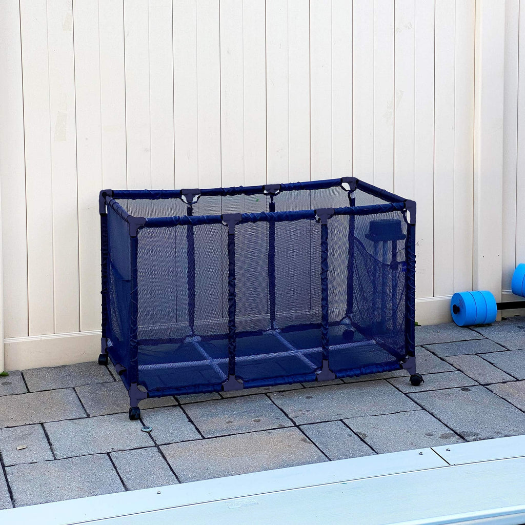 design x x Floats Storage Mesh Yours Floats, Toys, Height, Essentially Balls 25" Organizer H), Holder, Rolling Noodles Bin, Blue 28" Pool 563009 W Large, and L Kids Equipment (43"