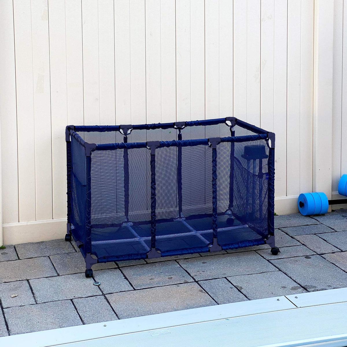 design x x Floats Storage Mesh Yours Floats, Toys, Height, Essentially Balls 25" Organizer H), Holder, Rolling Noodles Bin, Blue 28" Pool 563009 W Large, and L Kids Equipment (43"
