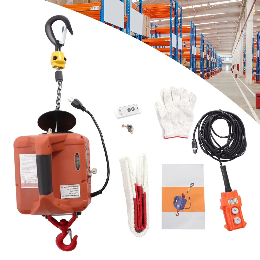 Lift Remote Control Winch Wireless LBS 3-in-1 Crane 1100 110V Portable ZhdnBhnos Hoist Kit Electric