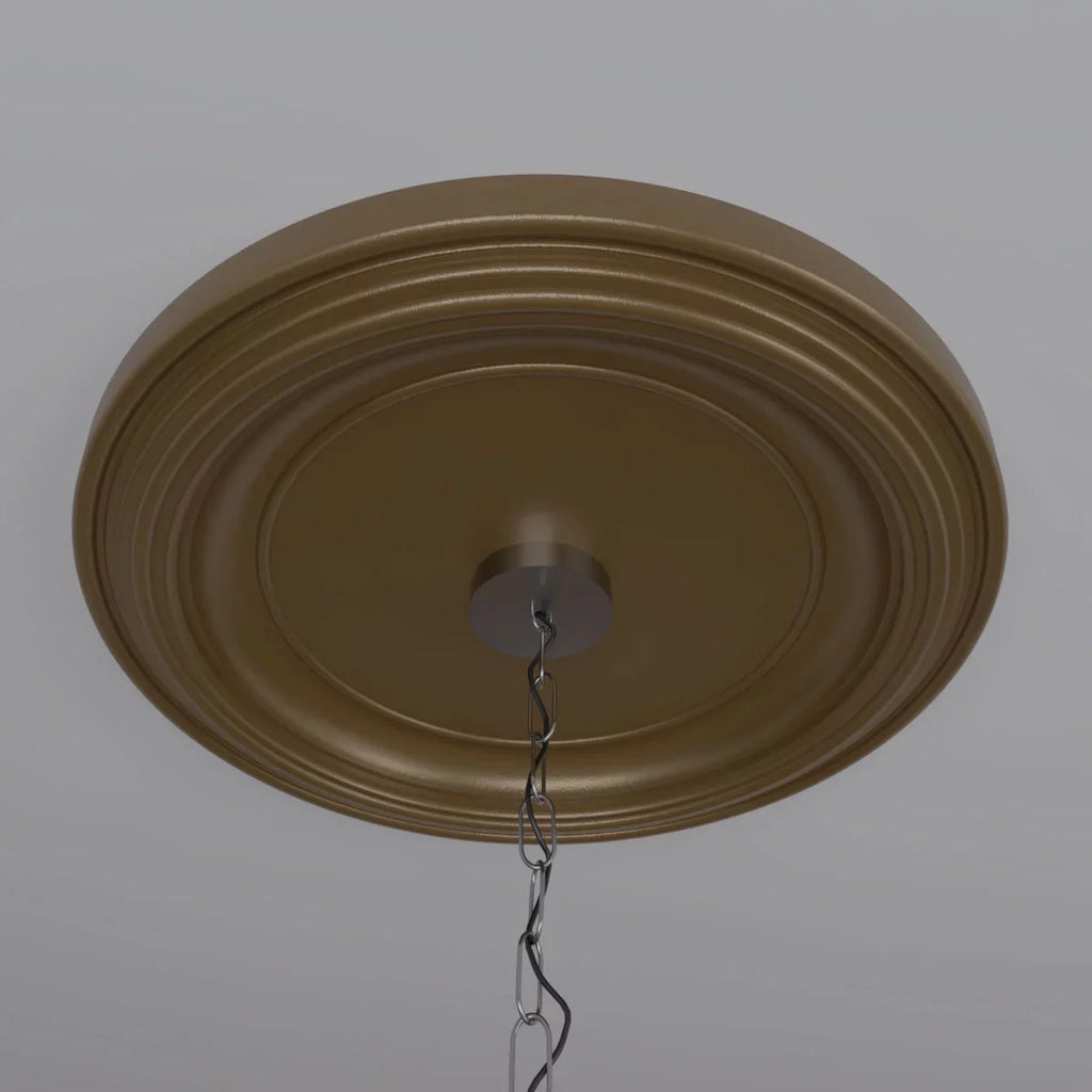 Canopies 1 to 1/2"P Thermoformed x 13 up Millwork 3 x Rush (Fits Medallion 1/2"ID Gold Ekena PVC 1/2"), 22"OD Ceiling Traditional Metallic