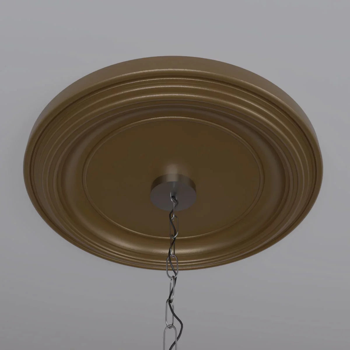 Canopies 1 to 1/2"P Thermoformed x 13 up Millwork 3 x Rush (Fits Medallion 1/2"ID Gold Ekena PVC 1/2"), 22"OD Ceiling Traditional Metallic