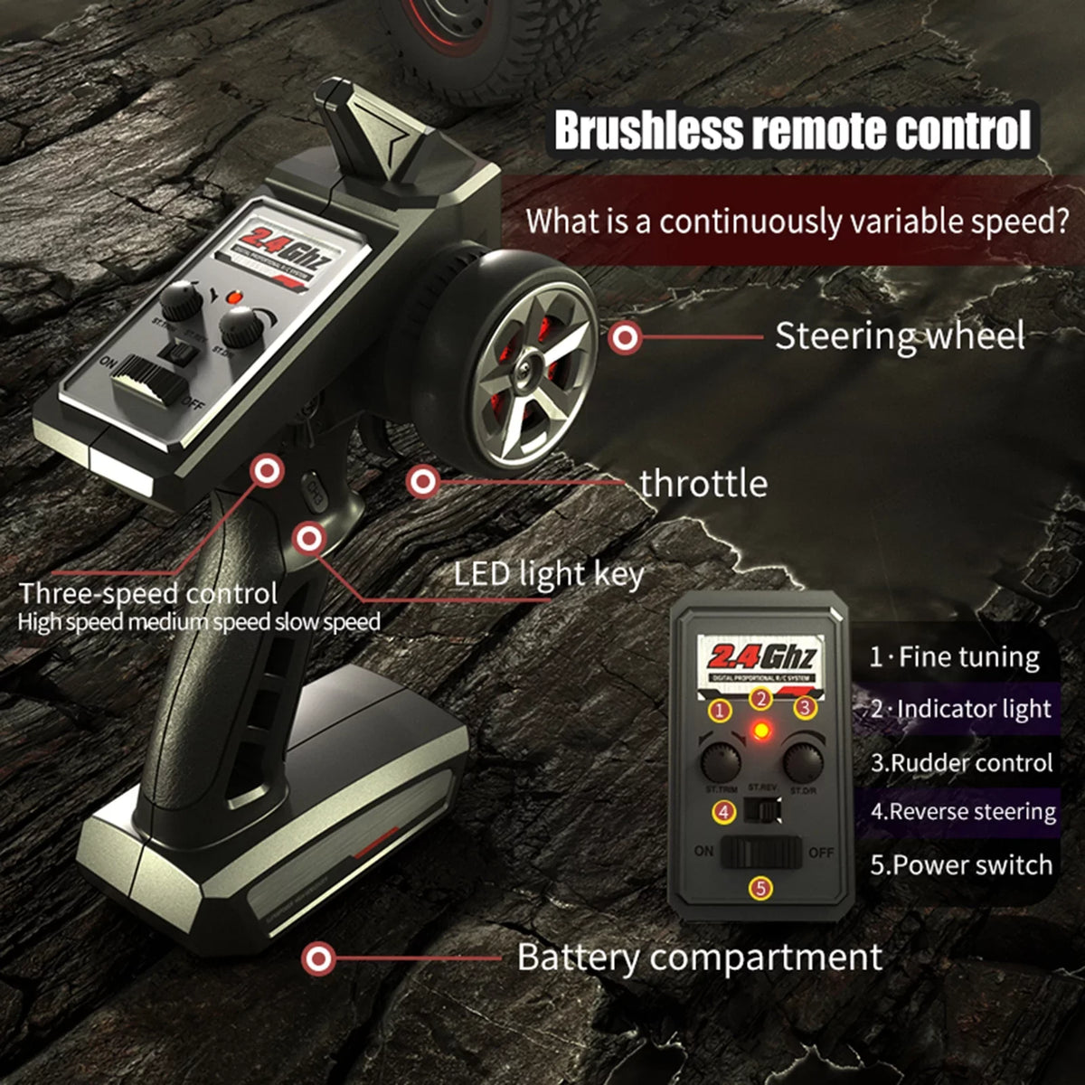 Proportional Pinnaco Off-road Brushless Control Car Remote Speed 4WD 2.4GHz 70km/h Truck