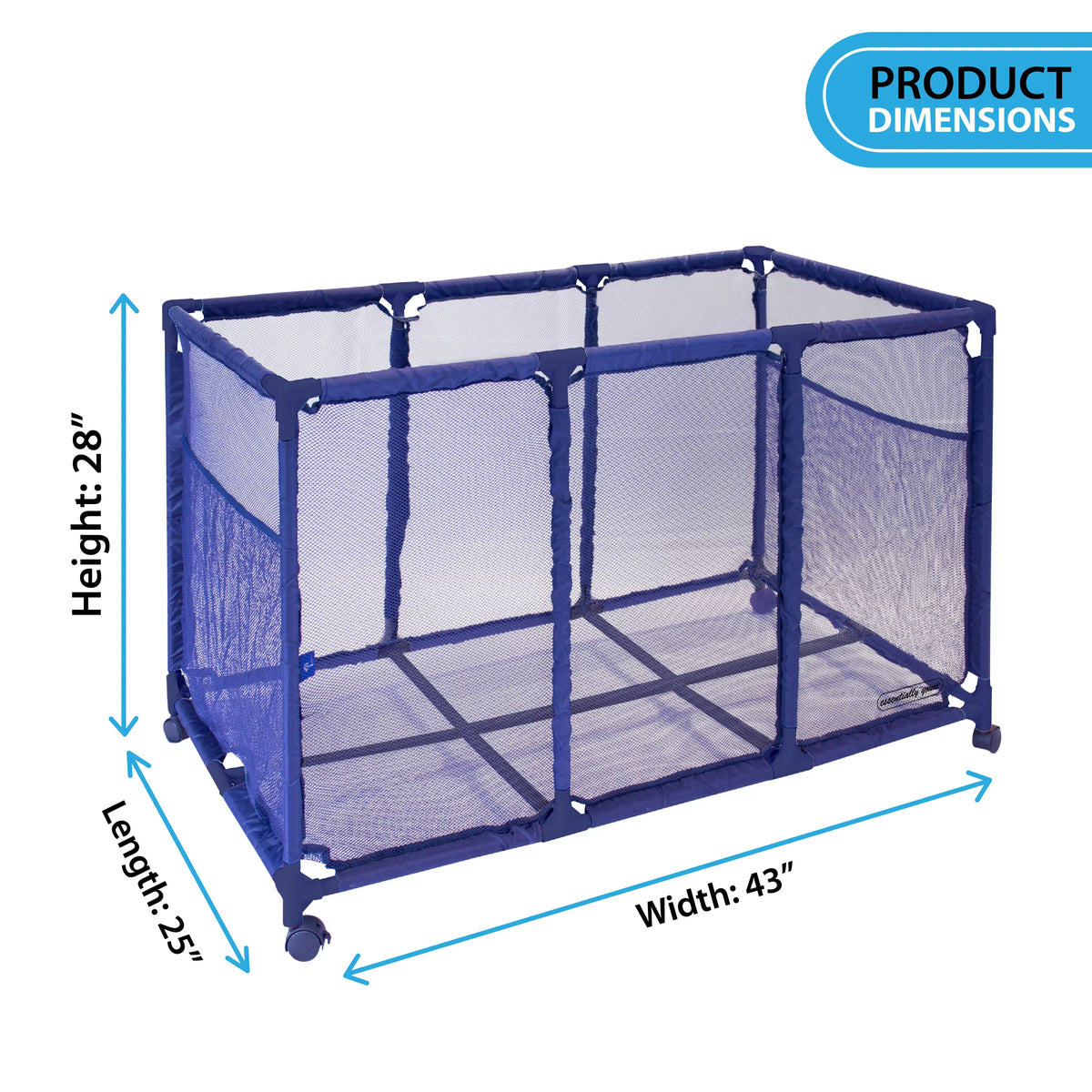 design x x Floats Storage Mesh Yours Floats, Toys, Height, Essentially Balls 25" Organizer H), Holder, Rolling Noodles Bin, Blue 28" Pool 563009 W Large, and L Kids Equipment (43"