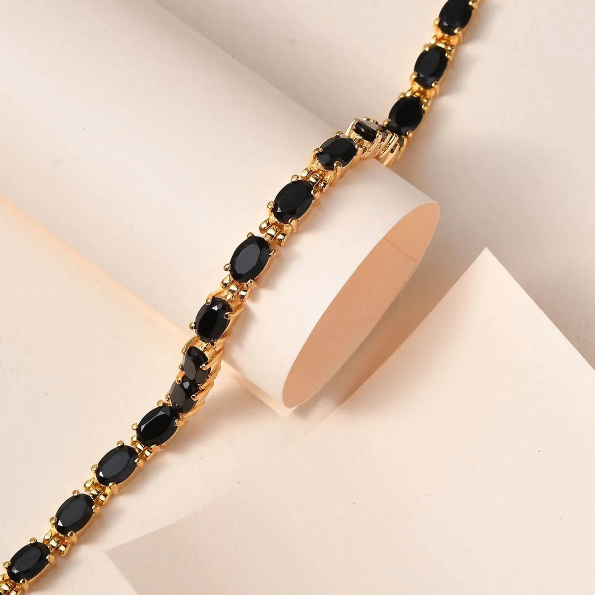 Black for 6.5" Bracelet dimension Steel Jewelry LC Stainless 8.49 Ct Birthday Plated Gifts Spinel Women Yellow Gold Shop Ion Oval