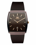 Watch Steel IQ17Q900 Danish Dial Design Brown Leather Rectangle Stainless Men's
