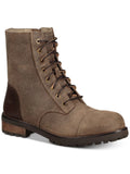 Block Leather Textured Gray Embossed Zip-Up Logo Sole Lug Lace Toe Womens 7 Round Padded Heel Up Kilmer Ii Waterproof Boots UGG