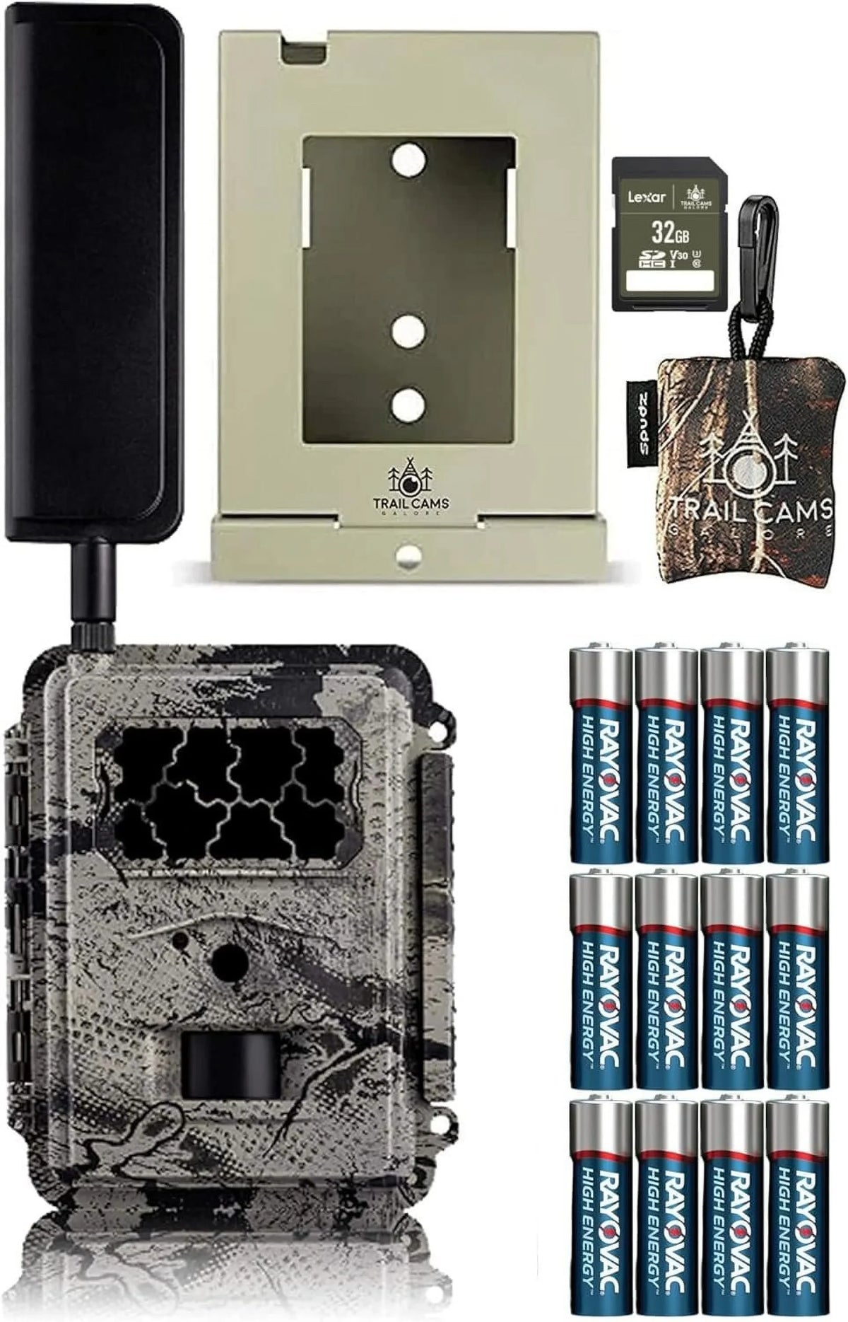 GoCam Batteries, LTE Spartan and Spudz Microfiber SD VERIZON Cleaner Card, Case, Security Camera Screen 4G Cloth Wireless with